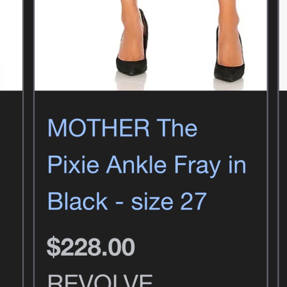 MOTHER Black Ankle Fray Jeans